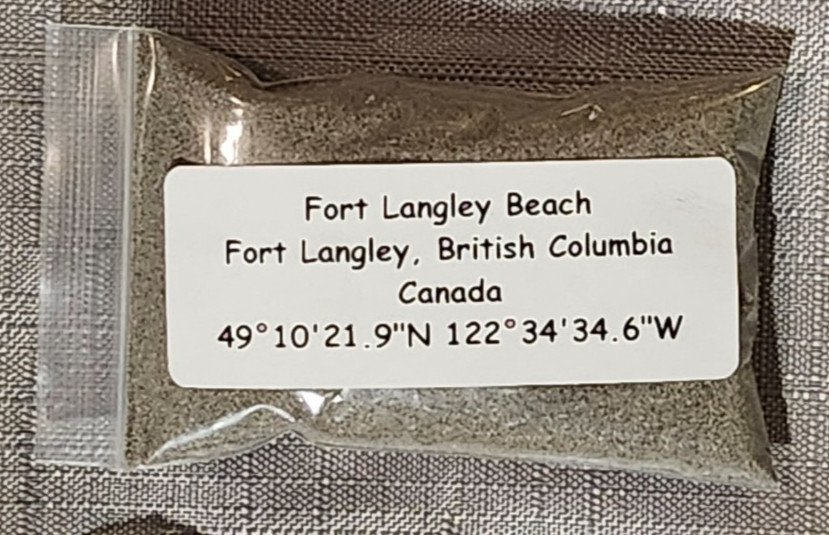 Fort Langley Beach British Columbia Canada Sand Soil Sample Apx. 30ml Hallmark