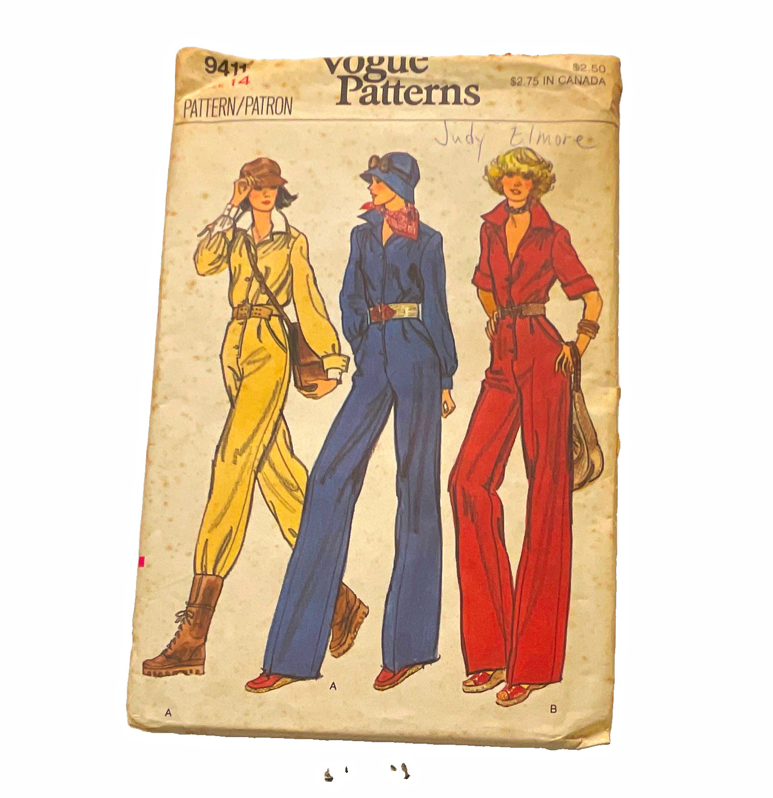 Vintage Vogue Patterns 9411 Women\'s Jumpsuit Sewing Pattern UNCUT