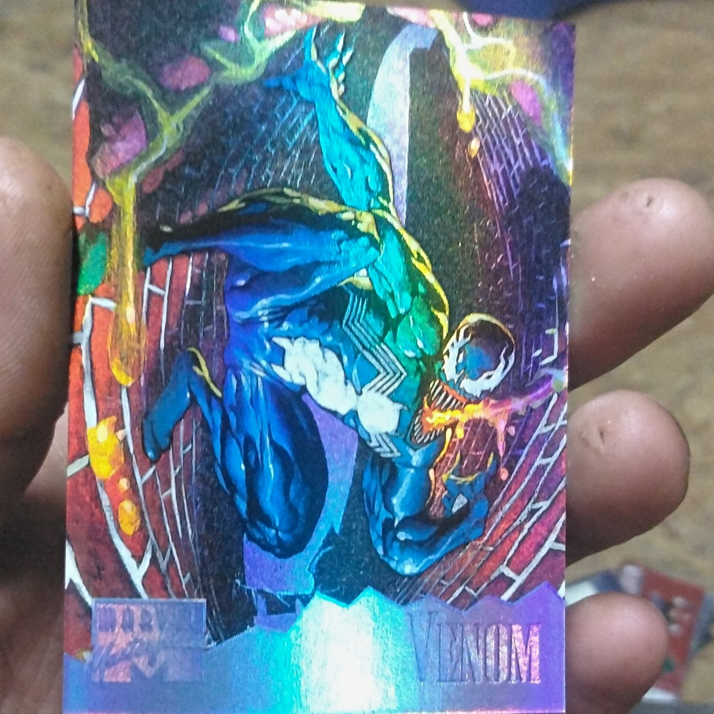 Fleer 1995 Marvel Flair Devourers Insert Venom Spider-Man Card #8 Devourer