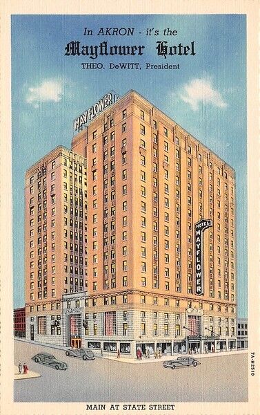 Mayflower Hotel Akron Ohio linen Maine and State Street