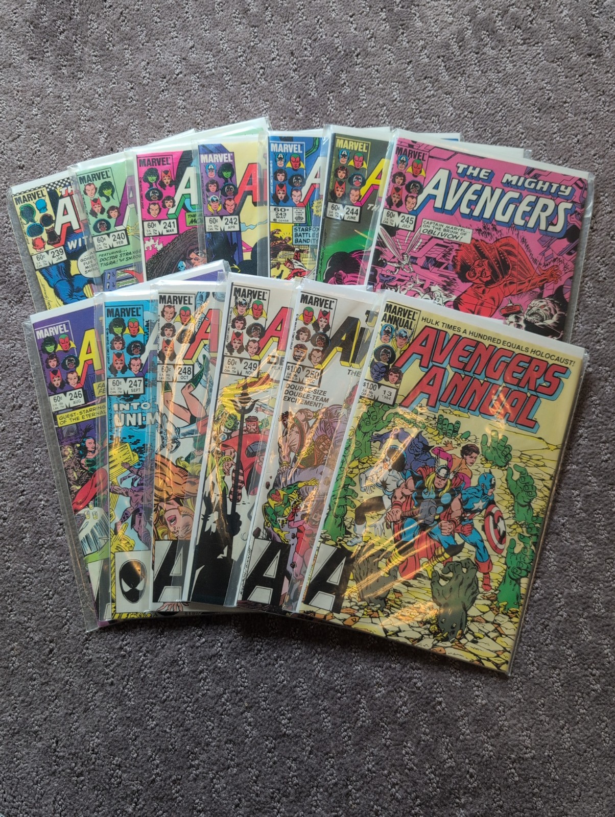 Marvel Avengers 1984 Complete Run - Issue 239-250 + Avengers Annual #13 - NM