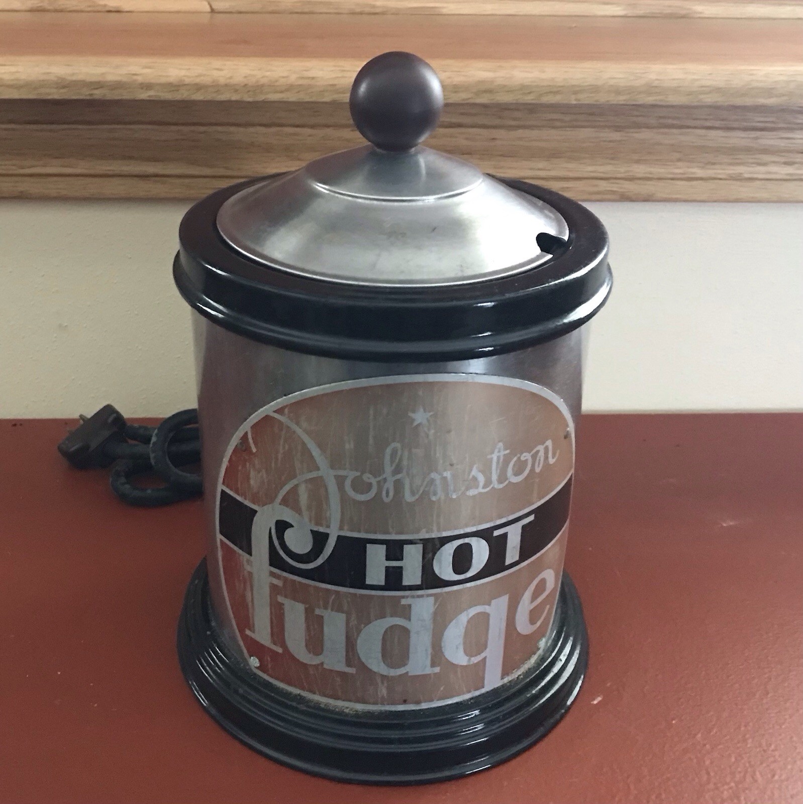 Vintage Johnston Hot Fudge Warmer Dispenser 1950s Small Version Vintage Johnston Hot Fudge Warmer Dispenser 1950s Small Version