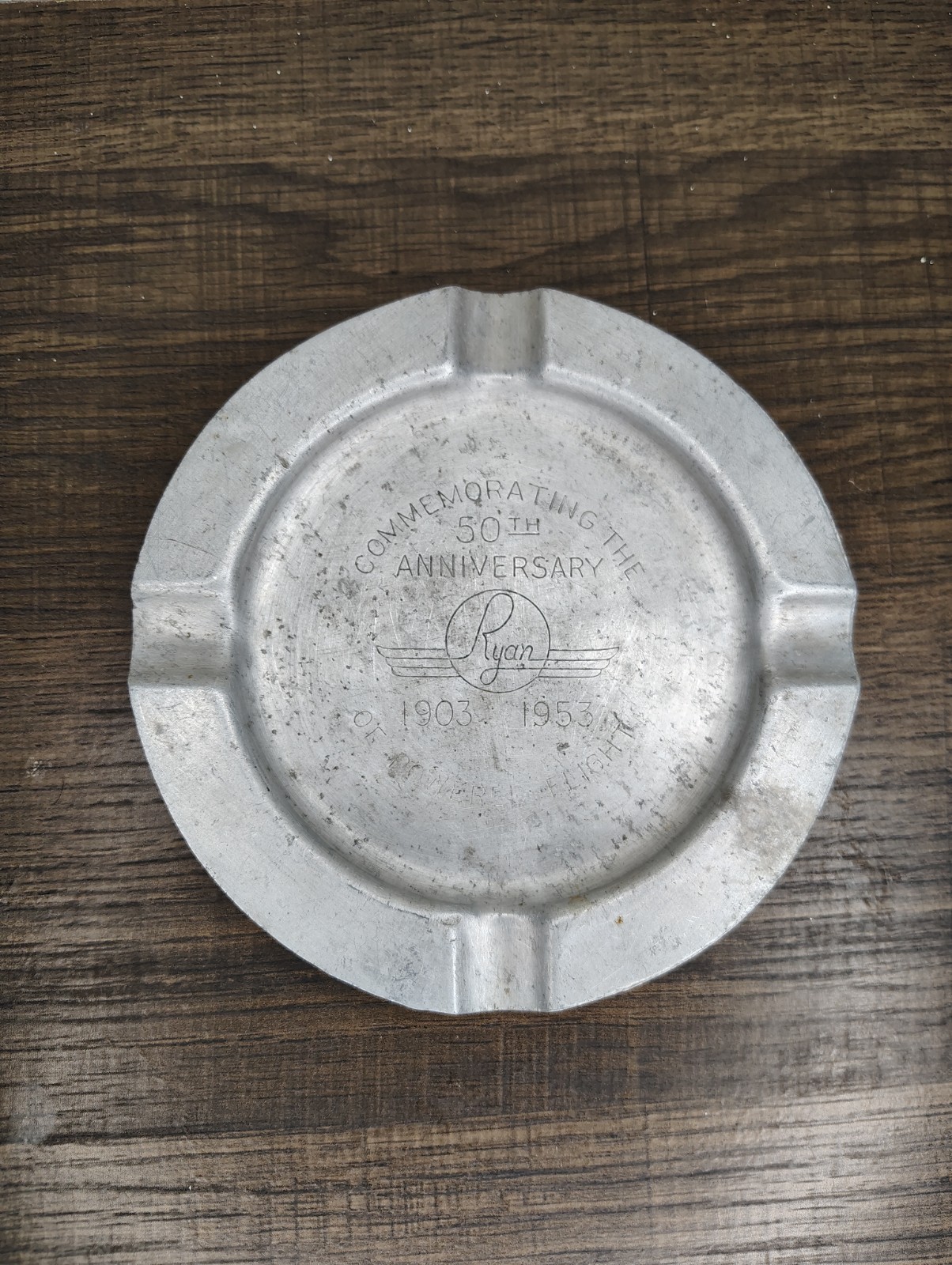 Vintage Ryan Air Aeronautical Company 50th Anniversary 1903-1953 Ashtray