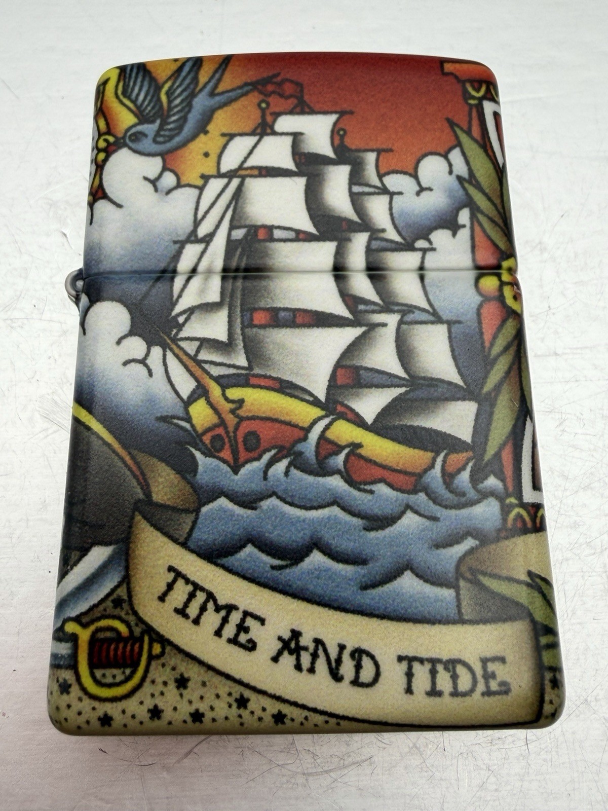 2023 Nautical Tattoo Wrap Around Zippo Lighter New