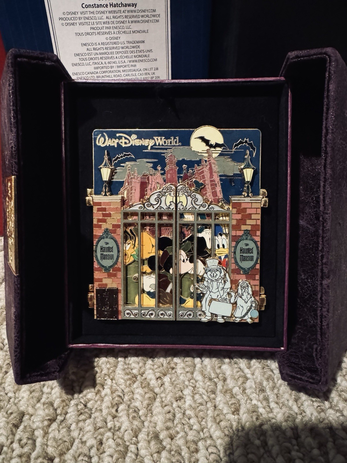 2006 WDW Haunted Mansion Jumbo E Ticket LE 500 Pin With Moving Gates