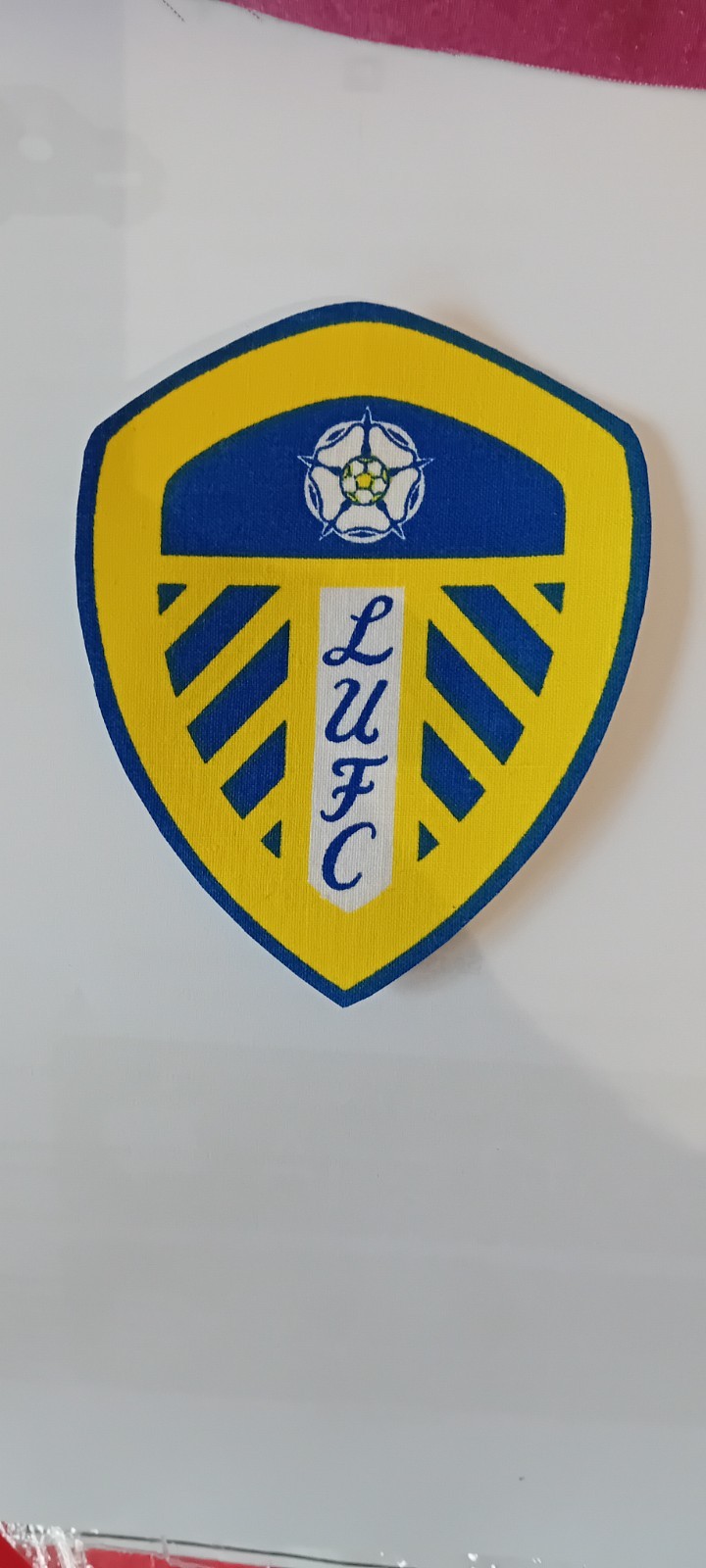 Leeds United Upcycled Cotton Iron on Crest Badge patch LUFC