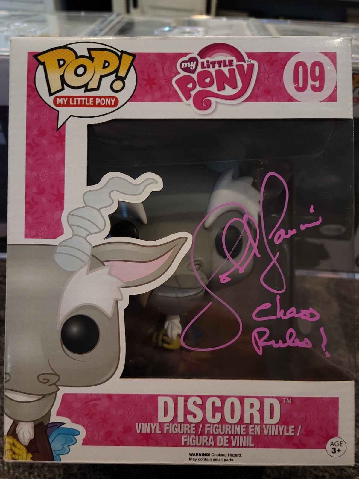 Funko POP My Little Pony 09 Discord Signed By John De Lancie w/JSA & Armor Case