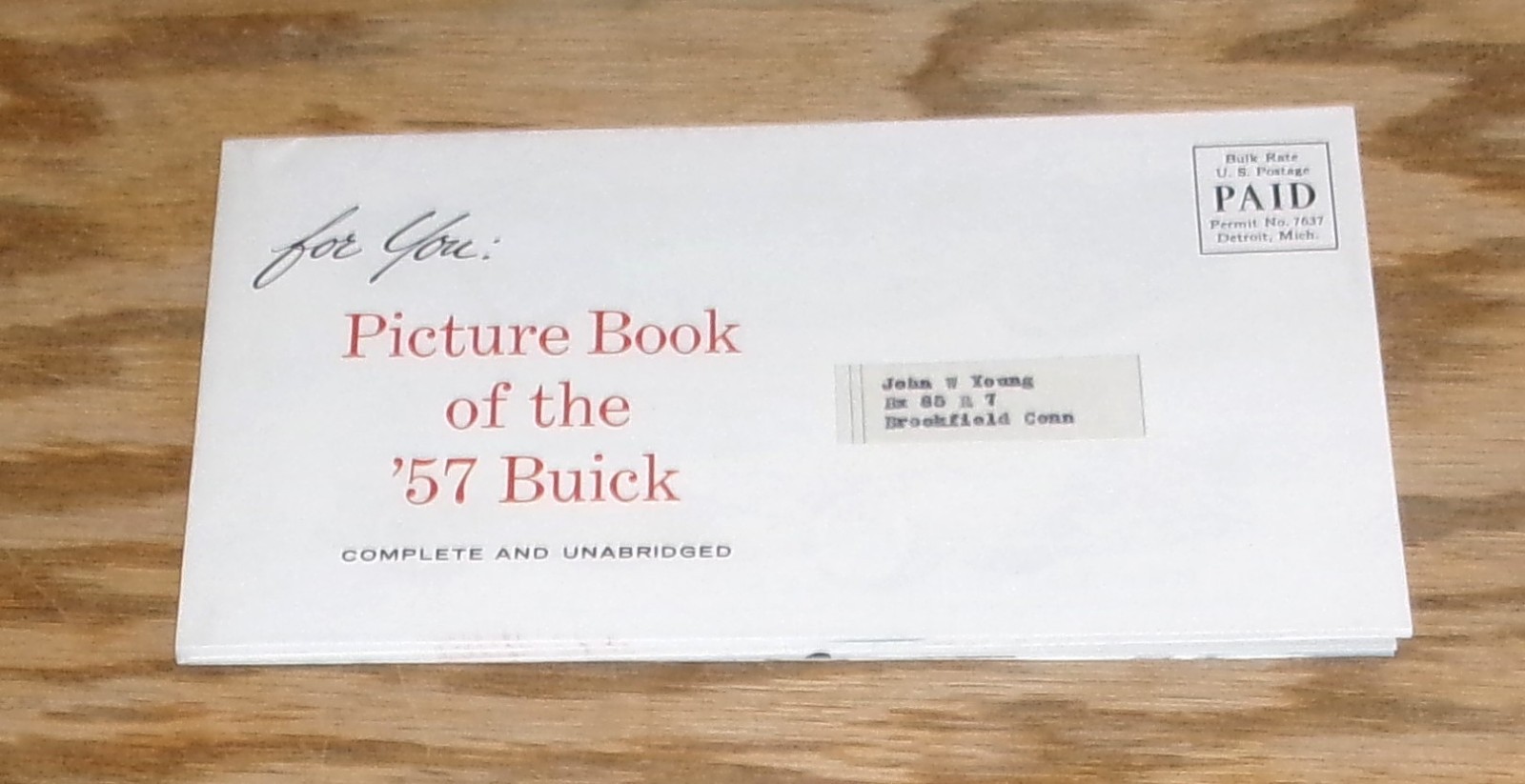 Original 1957 Buick Full Line Picture Book Sales Brochure Mailer 57 Roadmaster