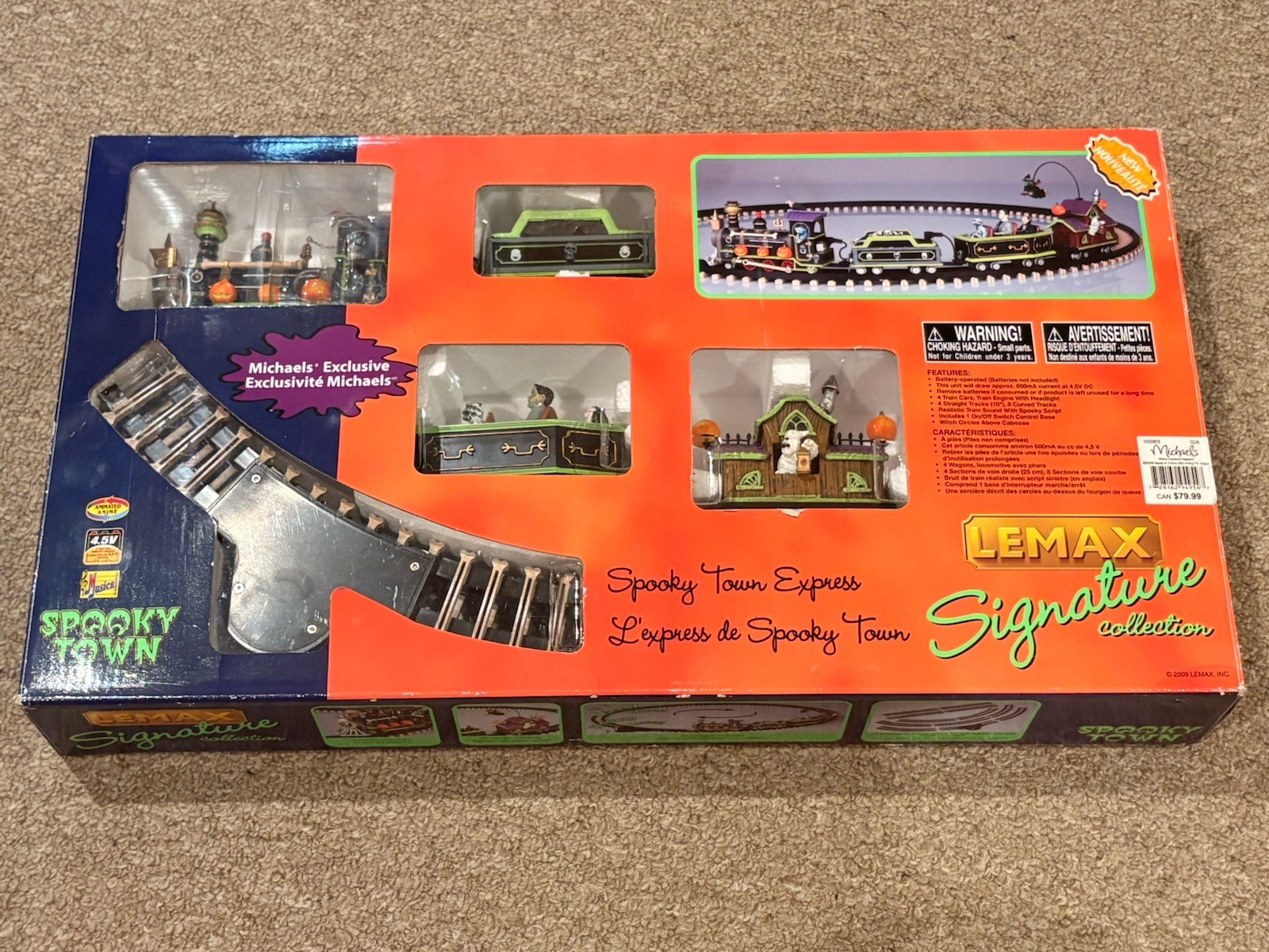 Lemax Signature Collection Spooky Town RIP Railroad Train Set of 17 in Box Works
