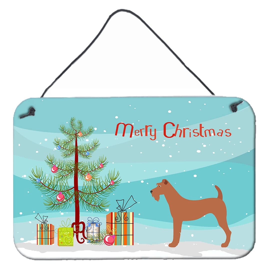 Caroline\'s Treasures BB8438DS812 Irish Terrier Christmas Wall Or Door Hanging