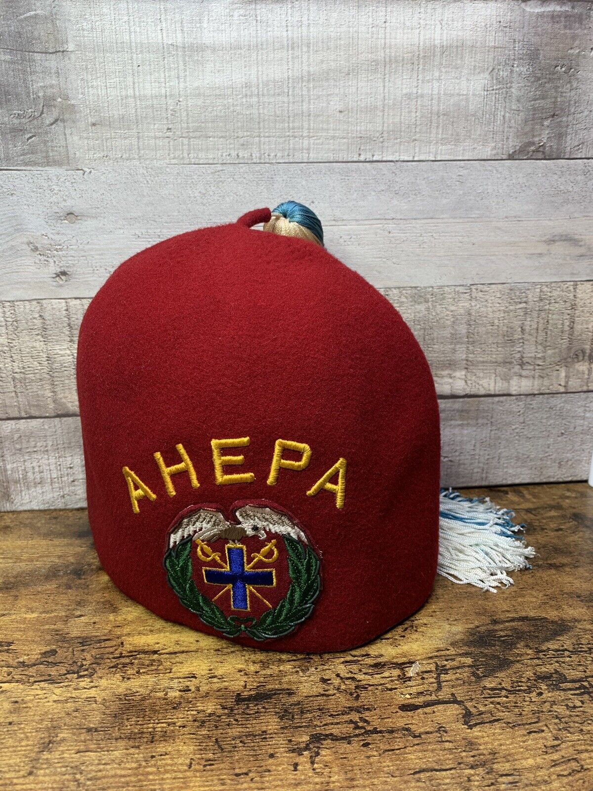 Vintage Greek American fraternal organization AHEPA Red  fez hat
