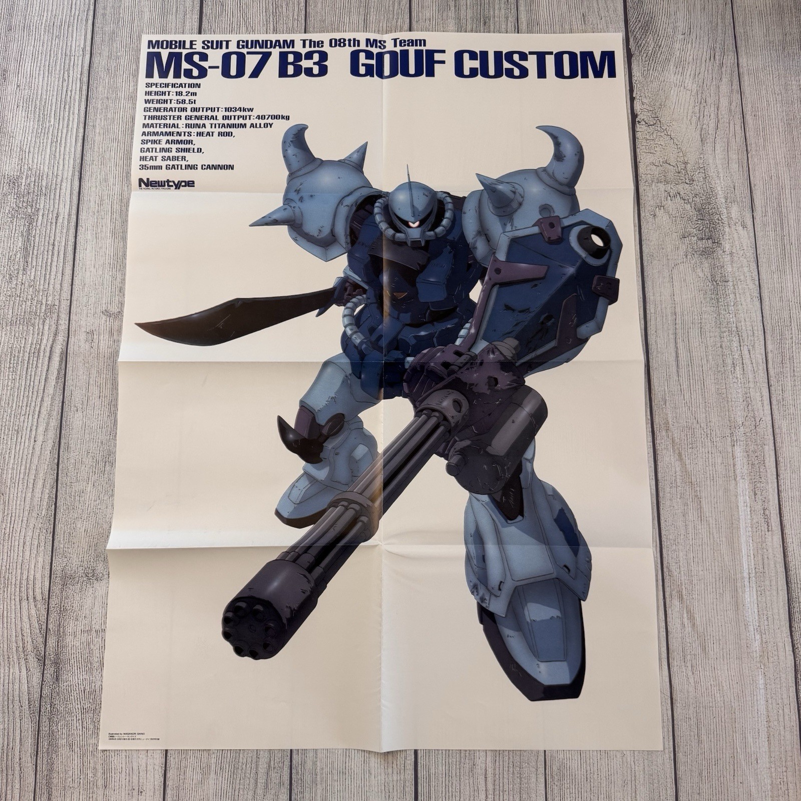 1999 Newtype Mobile Suit Gundam 08th MS Team Gouf Custom Anime Poster B2