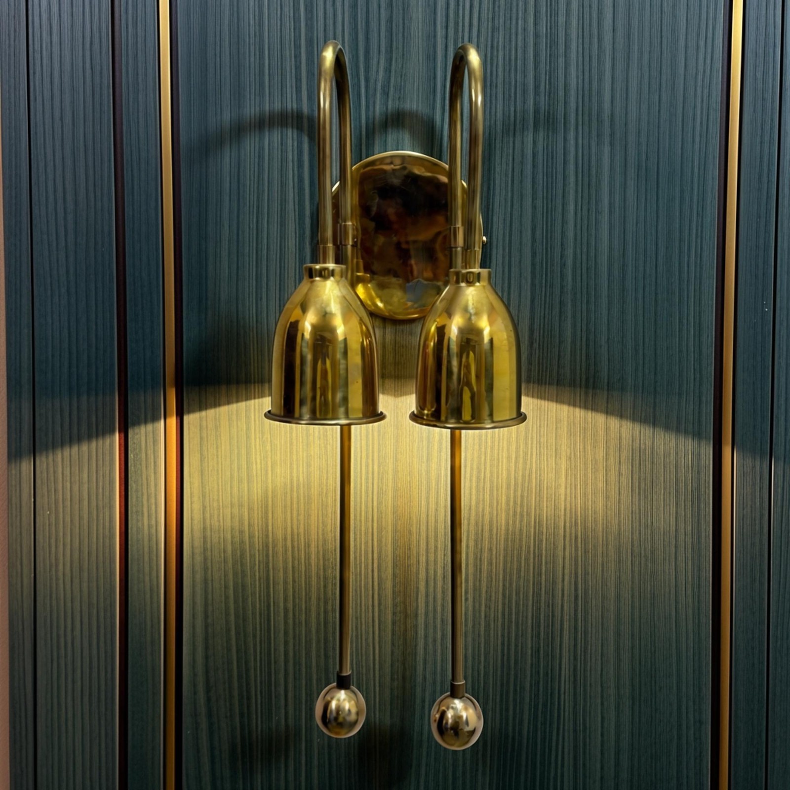 Brass Twin- Bell Shape Light