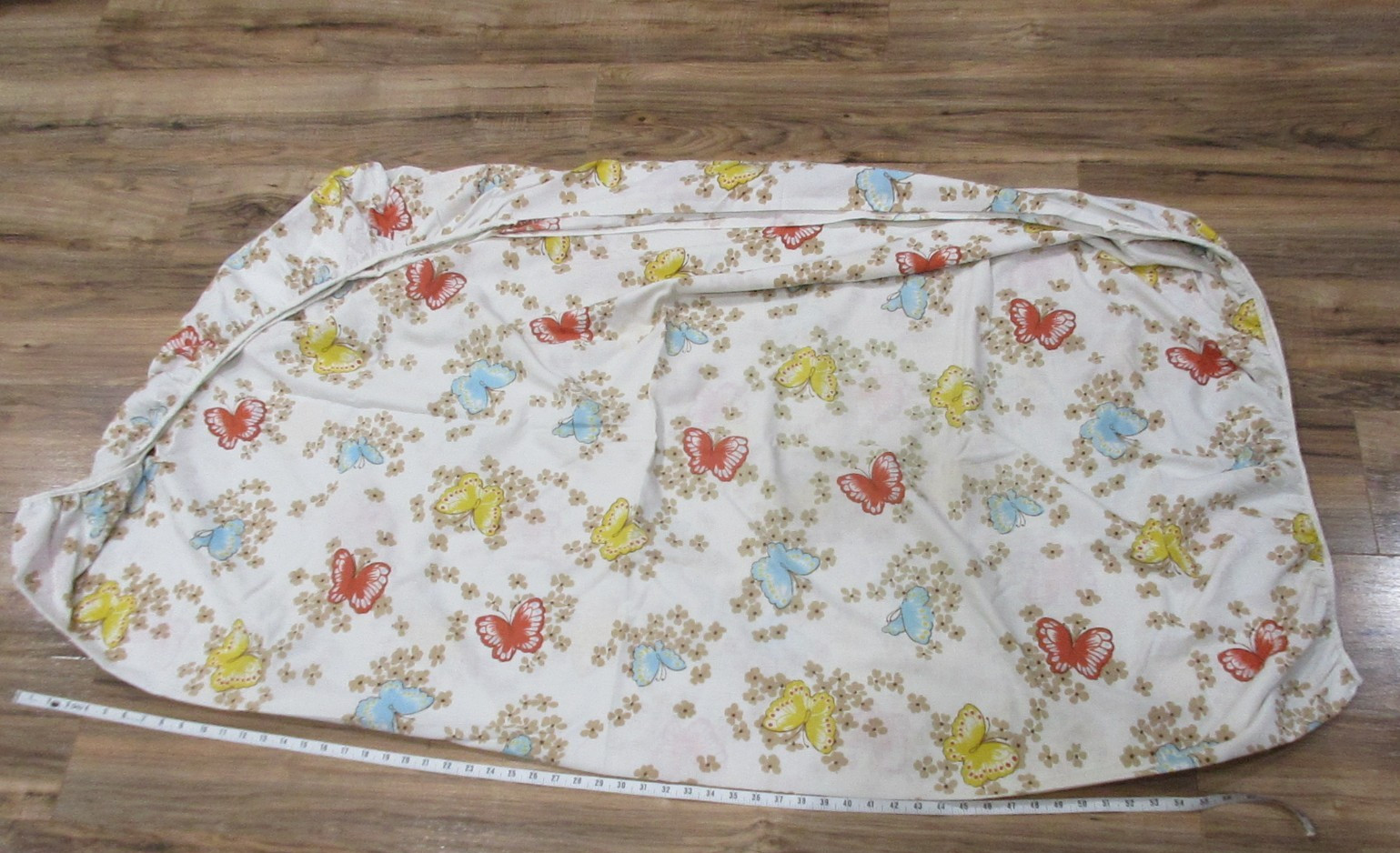 Vtg. Wildflower & Butterfly Print Fitted Sheet Twin Elastic is Good