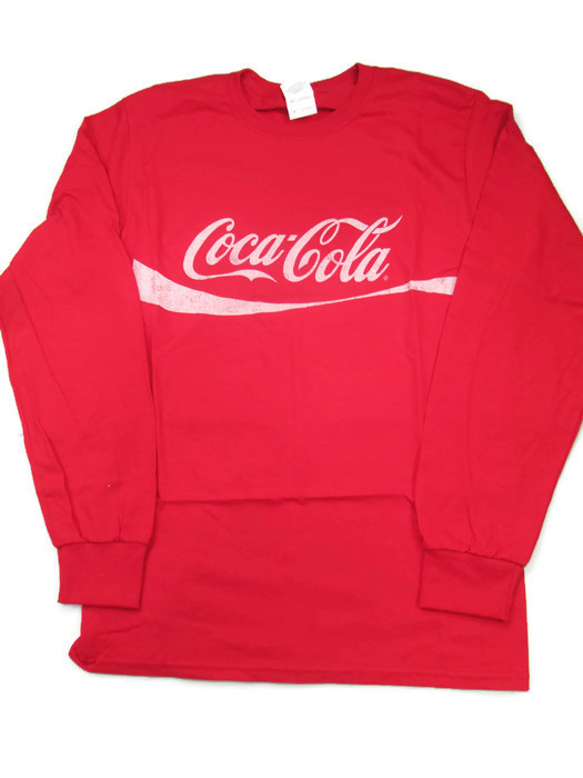 Coca-Cola  Red Long Sleeve Tee T-shirt w/ Faded Coca-Cola Logo 2X-Large 2XL