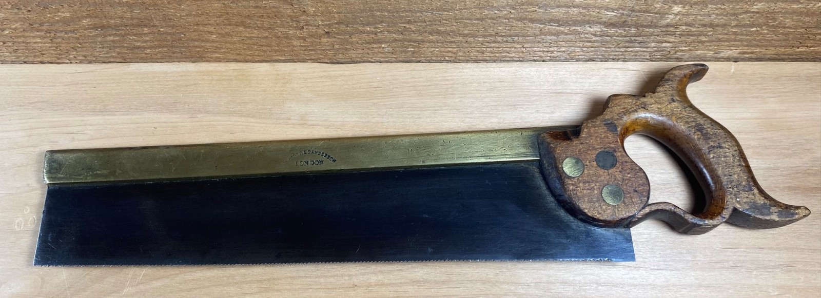 14” DRABBLE & SANDERSON 13 P.P.I. Brass Backed Saw Handsaw Tenon Carcass