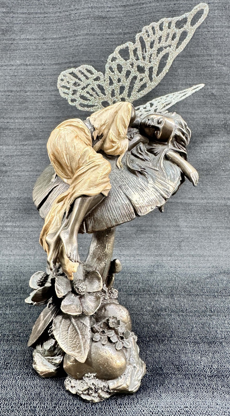 Genesis Fine Arts Little Fairie Sleeping Hand Painted Cold-Cast Bronze Figurine Genesis Fine Arts Little Fairie Sleeping Hand Painted Cold-Cast Bronze Figurine