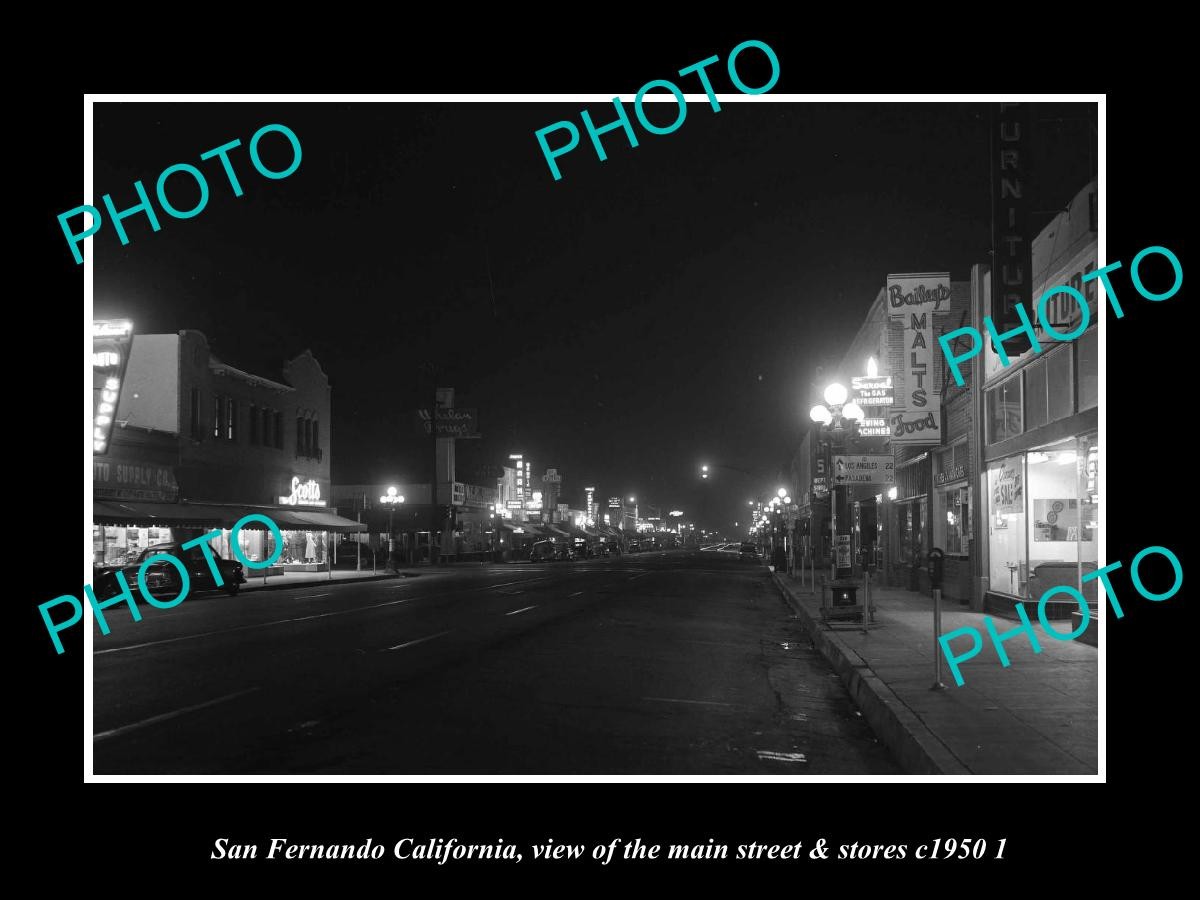 San Fernando California The Main St & Stores c1950 2 Old Large Historic Photo