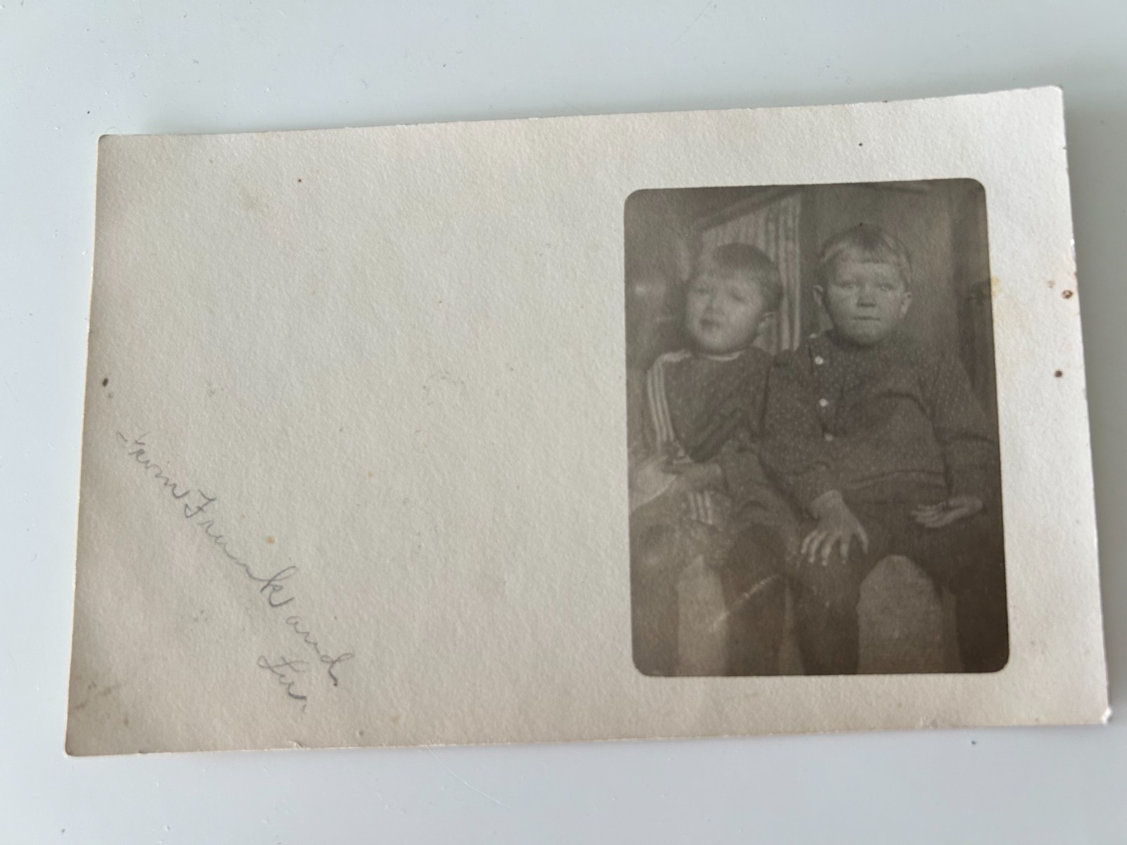 Two Brothers Boys RPPC Vintage Postcard