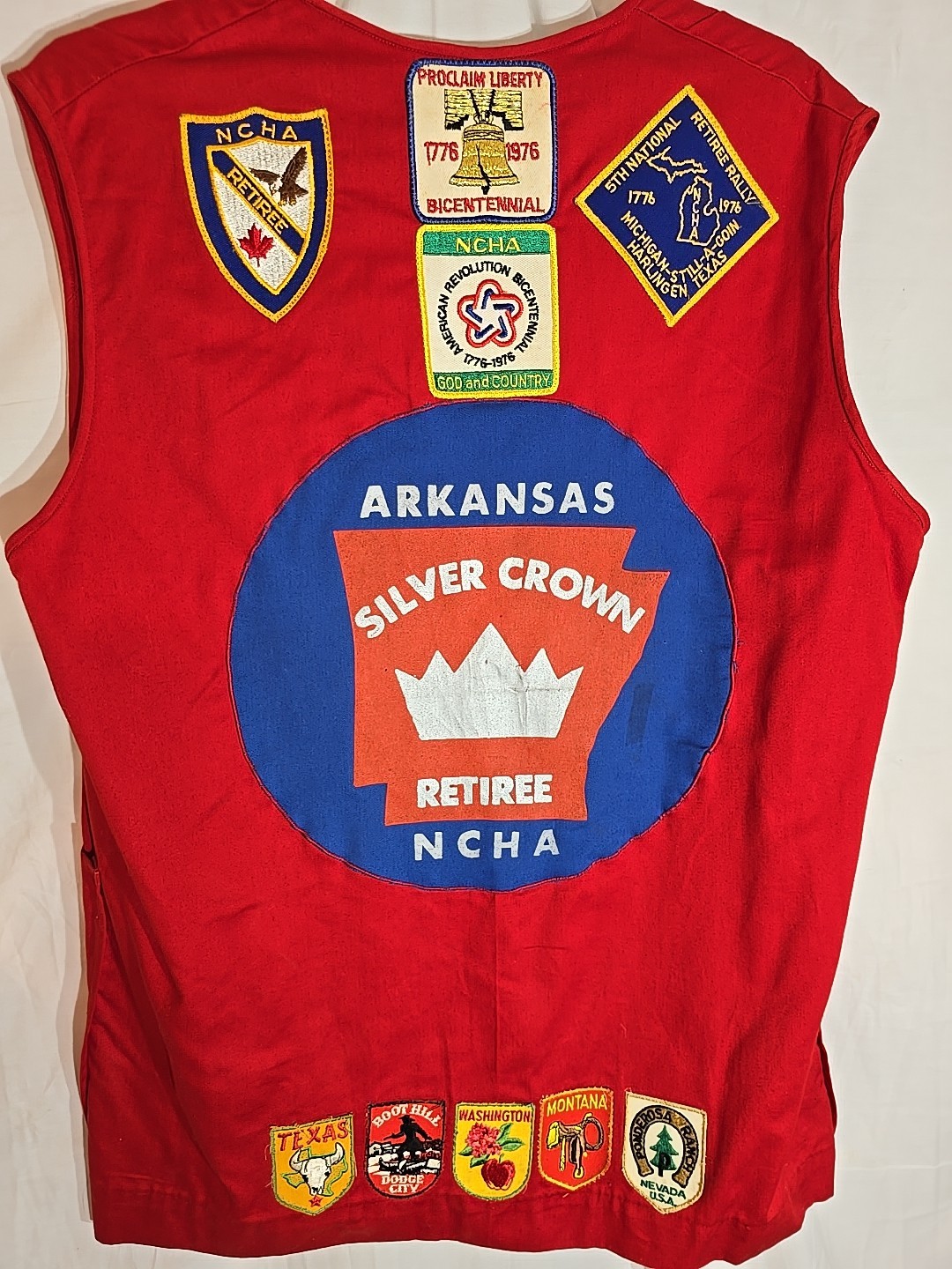 Vintage NCHA National Campers & Hikers Association Patch Vest 1970s size Large 