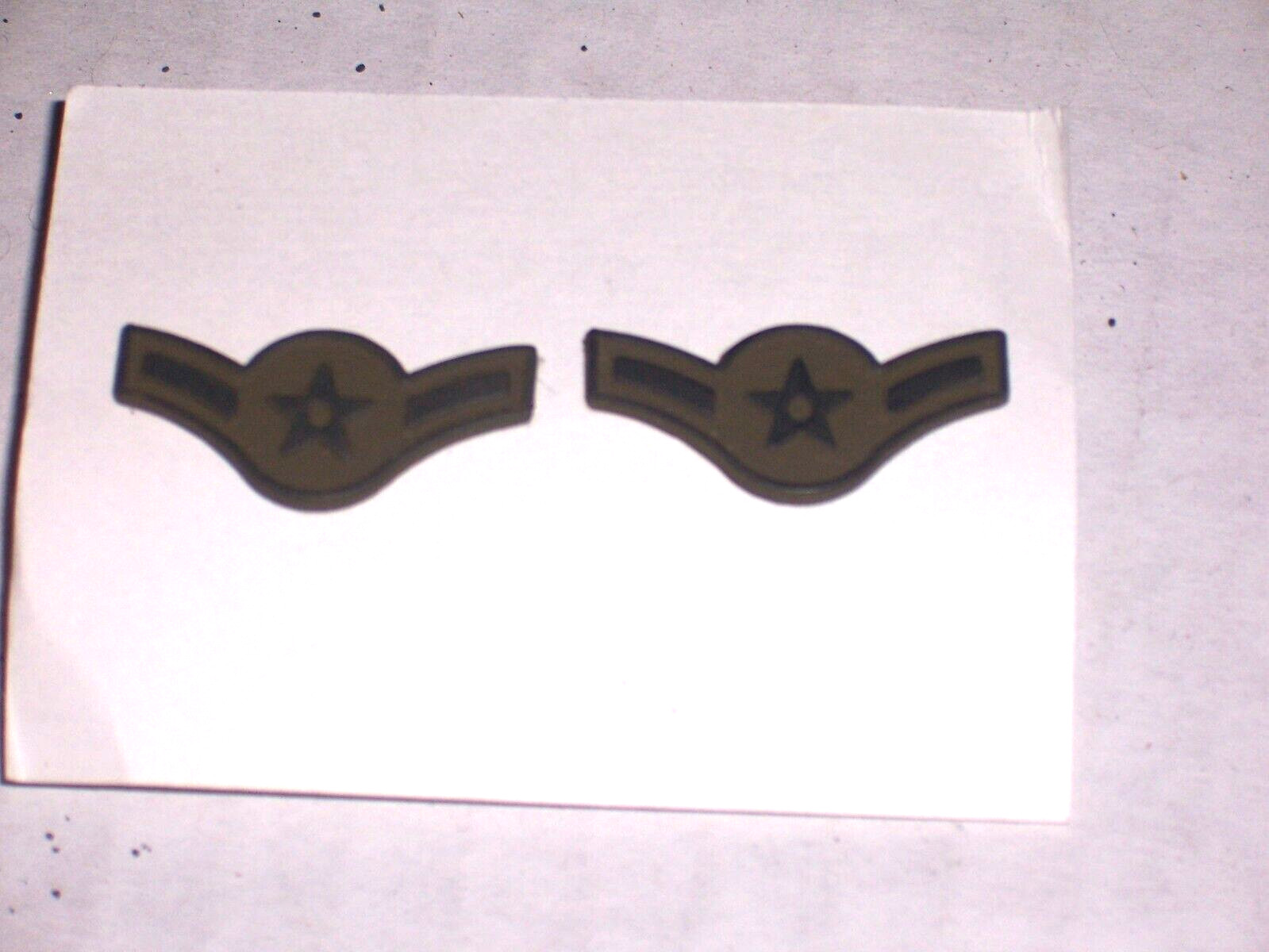 USAF US Air Force Insignia Grade Airman Subdued Metal Pin Pair genuine GI