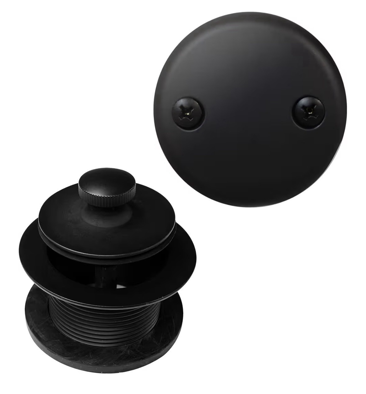 Westbrass Twist & Close Tub Trim Set with Two-Hole Overflow Faceplate, Matte ...