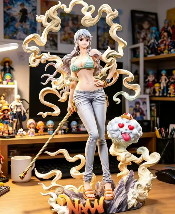 30cm One Piece Nika Nami Figure PVC Anime Statue Collectible Model W/Box