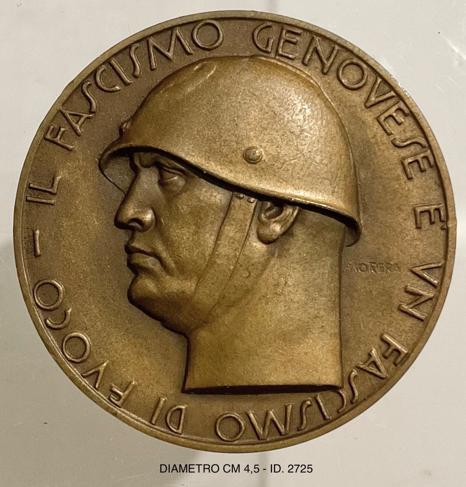 GENOVA IL CAPO DEL GOVERNO FEDERAZIONE F… DI COMBATTIMENTO MEDAGLIA A.XVI° 1938