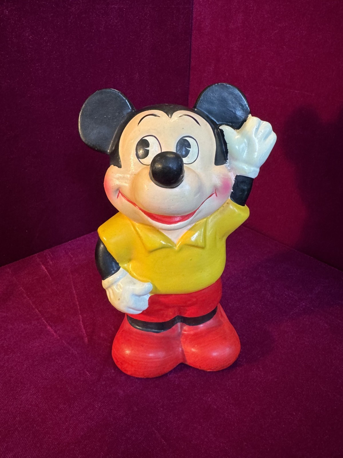 Vintage Walt Disney Productions Mickey Mouse Bank 6 1/4’’ Tall, Made in Japan