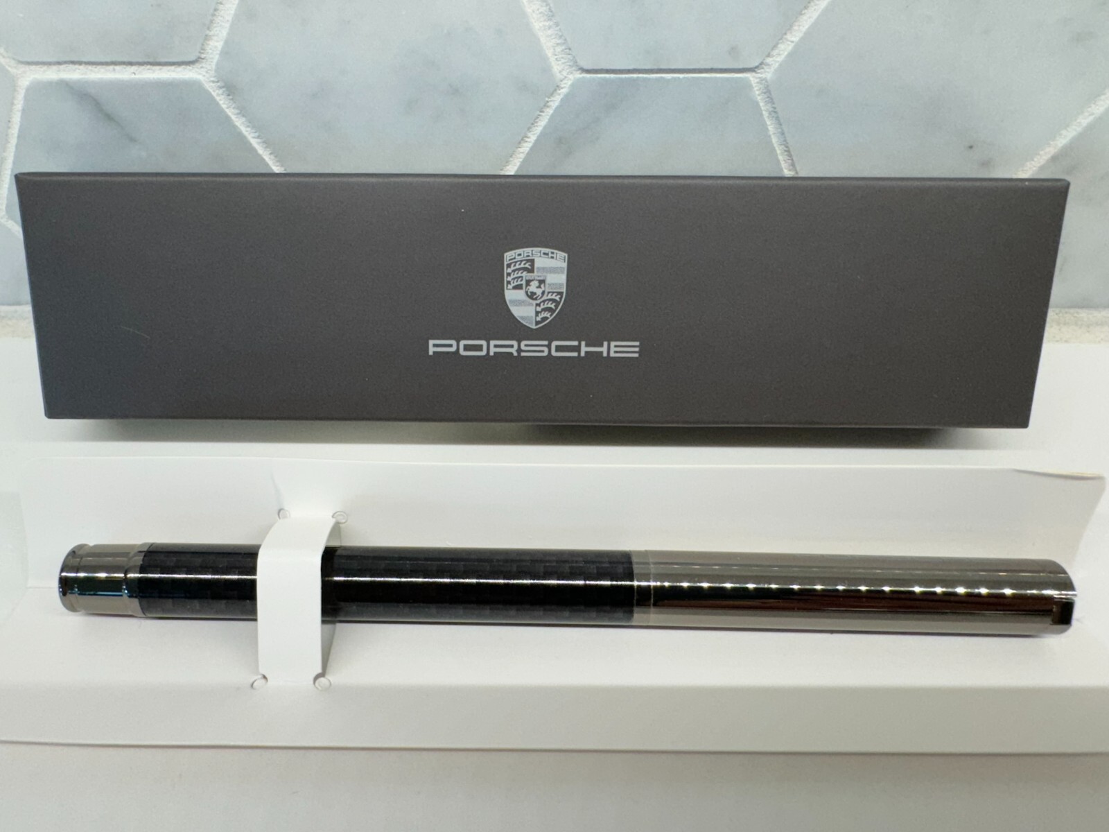 OEM Official Porsche Cayenne Launch Ballpoint Pen Carbon Fiber From Stuttgart