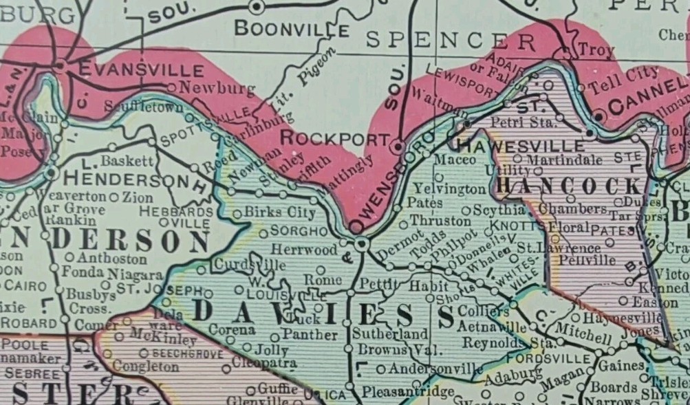 Vintage 1904 KENTUCKY Map 22\