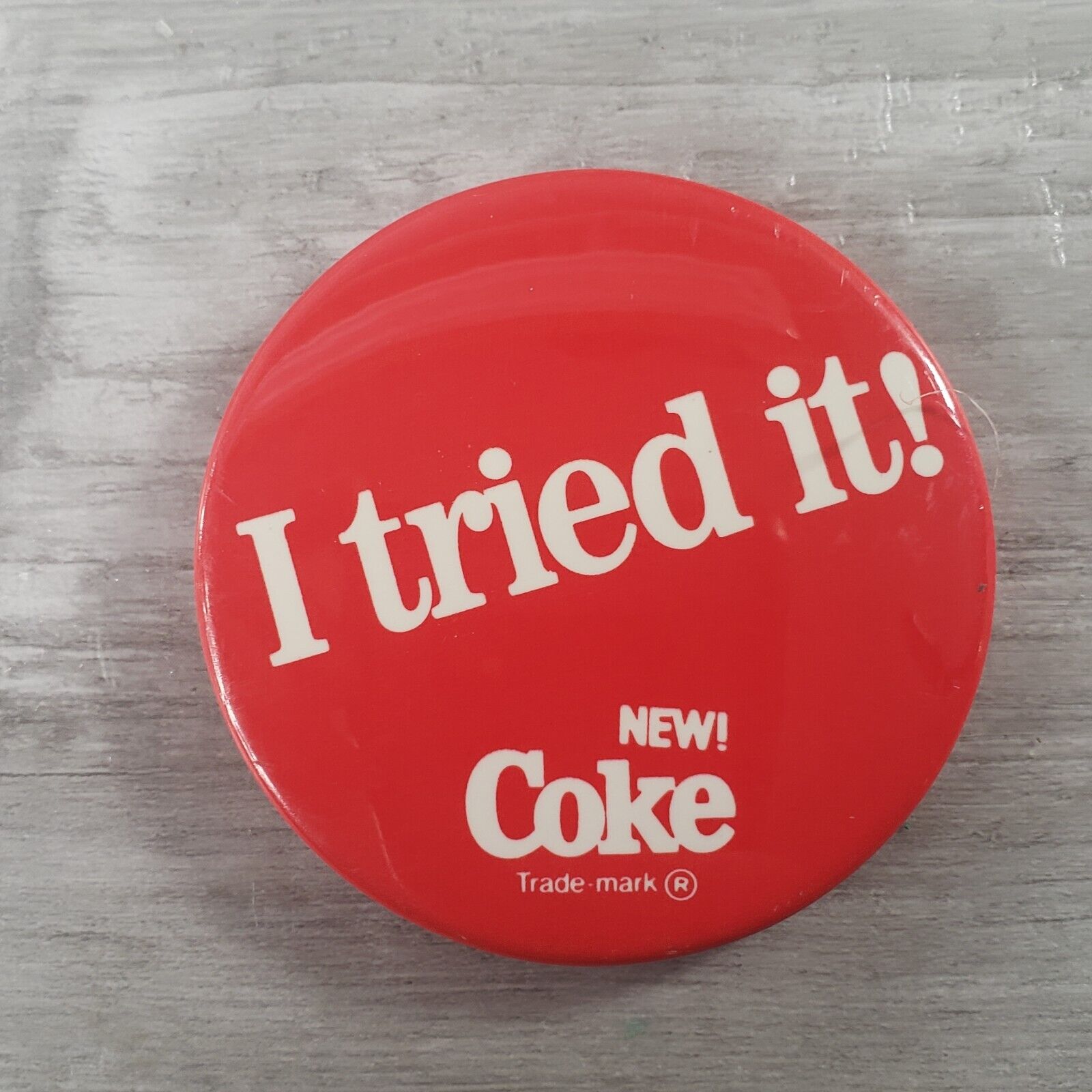 Vtg 80's Coke Pin I Tried It New Coke Pinback Button Badge Coca Cola