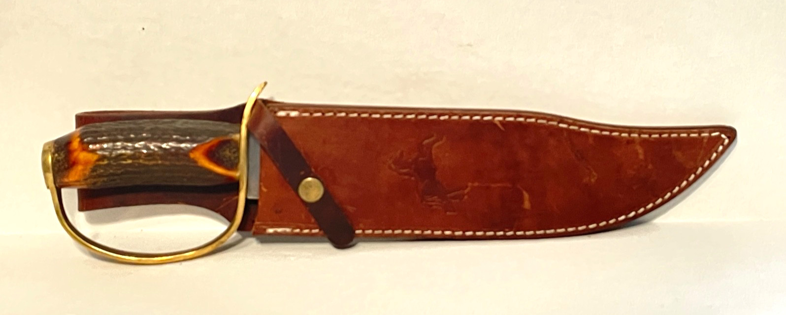 VTG Colt CT801 Stone Mountain Bowie Knife Stag Handle D Guard Sheath
