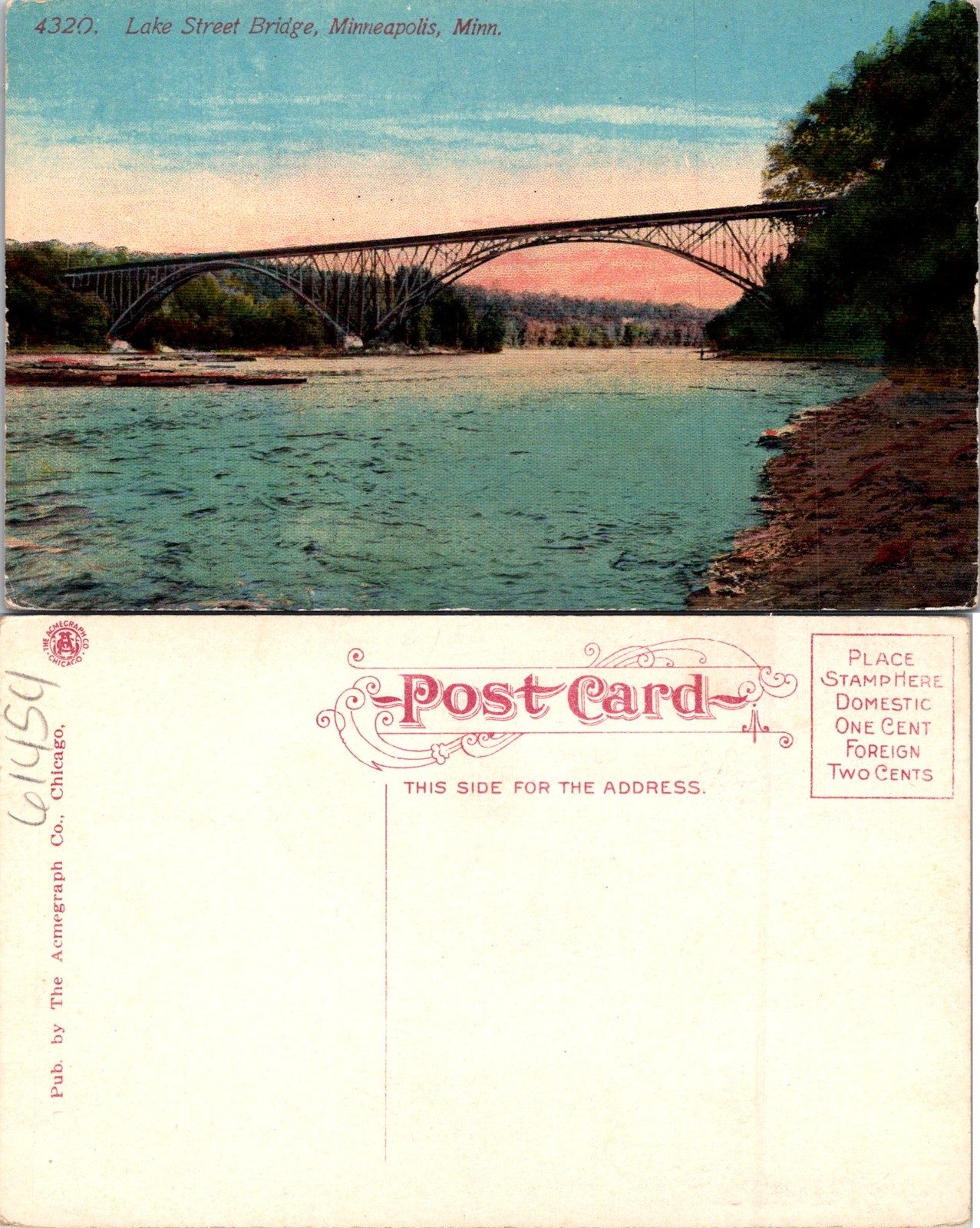 Minneapolis MN Lake Street Bridge Postcard 61454