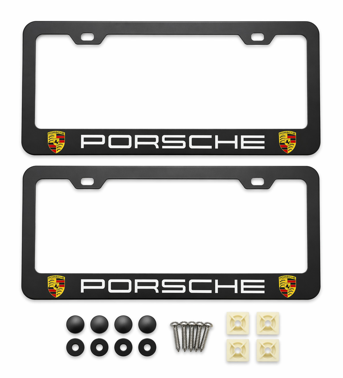 Por-sche Matte Black License Frames Car Aluminum Plate Frame Holder Front & Rear Por-sche Matte Black License Frames Car Aluminum Plate Frame Holder Front & Rear