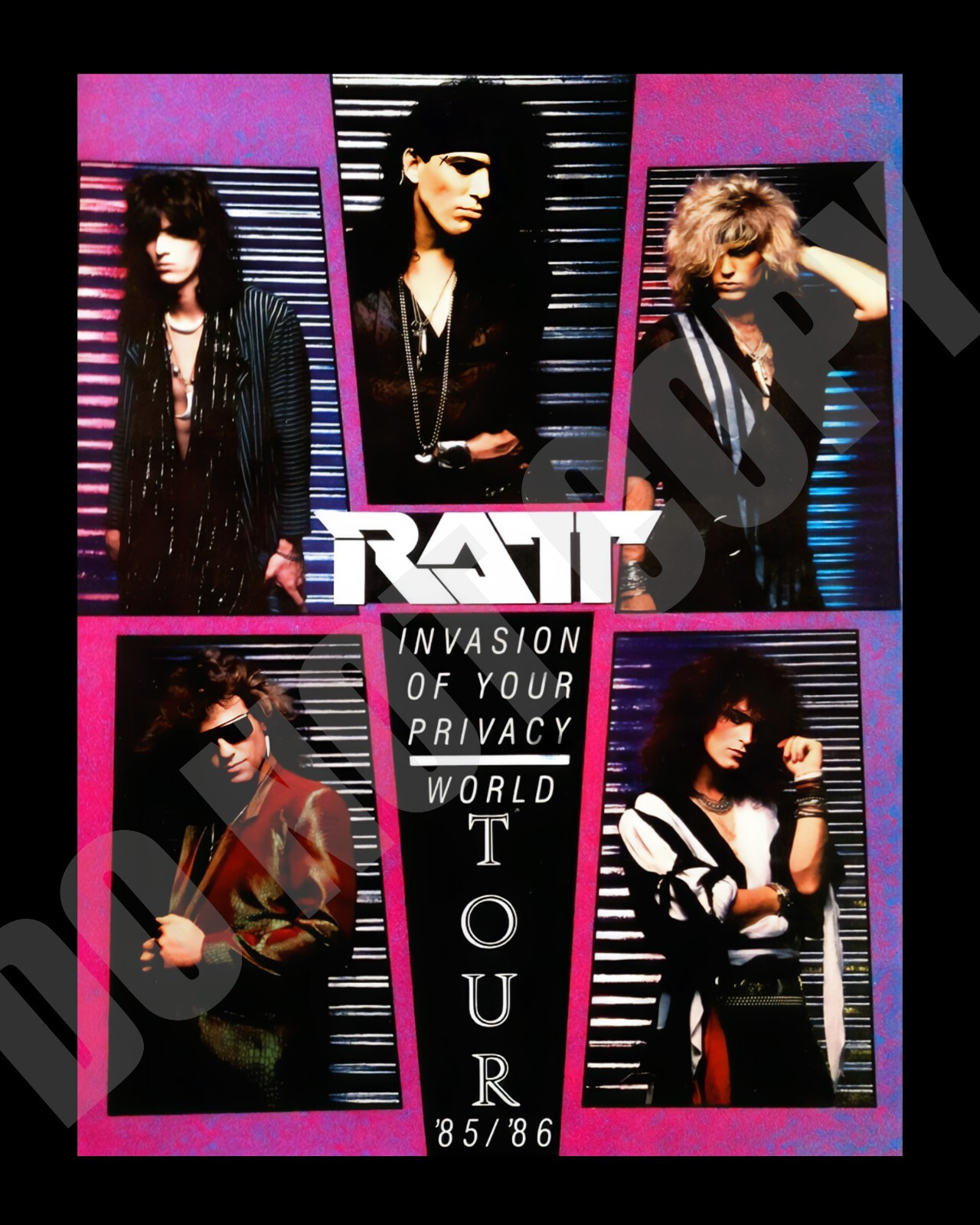 RATT Invasion of Your Privacy Concert World Tour Poster \'85/\'86 Repro 8x10 Photo