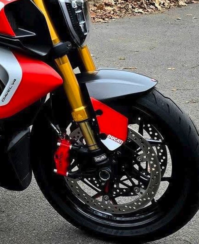 Ducati Diavel V4 RS Front Fender Sticker Kit Red Light Gray Light v2
