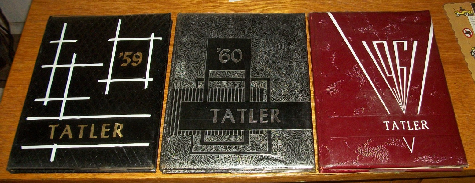 VINTAGE 1959, 60, 61 SESSER ILLINIOS HIGH SCHOOL TATLER YEARBOOKS RON MADDOX IL.