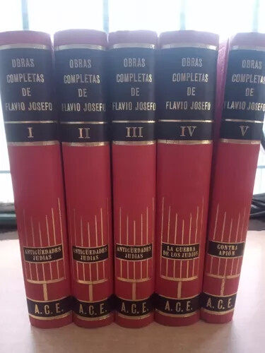 Obras Completas Flavio Josefo. Español.  5 tomos. Completo. Acervo Cultura