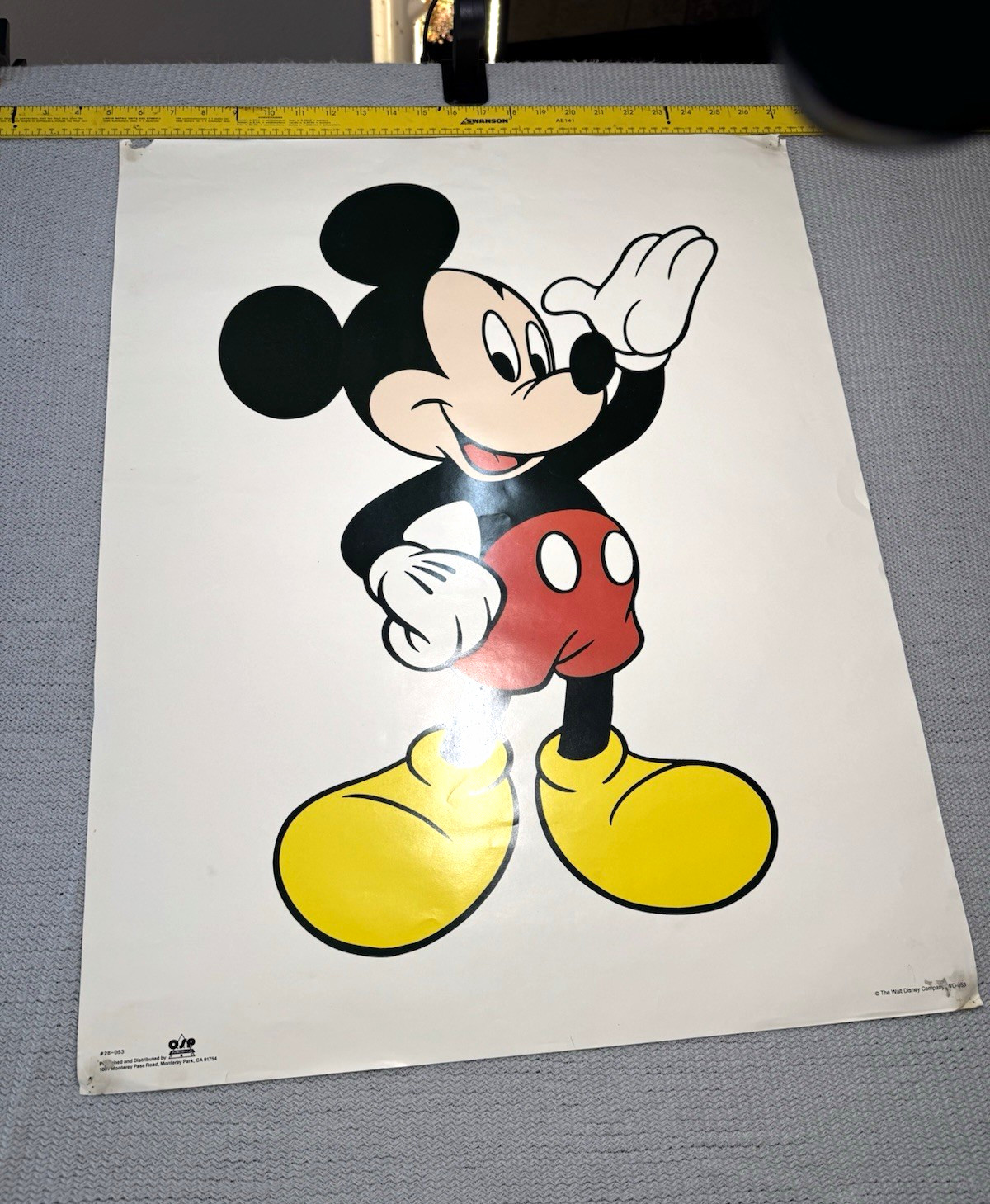 Vintage Disney Mickey Mouse Waving Poster One Stop Posters 22x28 