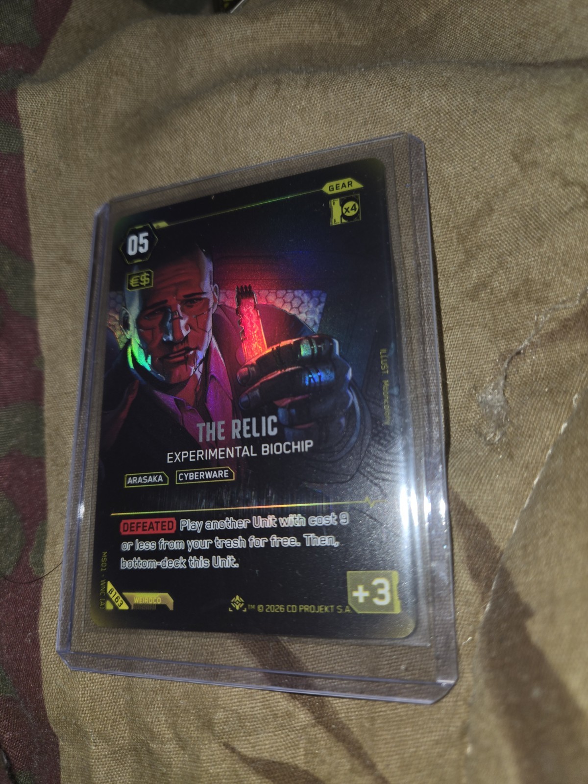 Cyberpunk TCG Beta - The Relic - Experimental Biochip - Iconic Rare B163