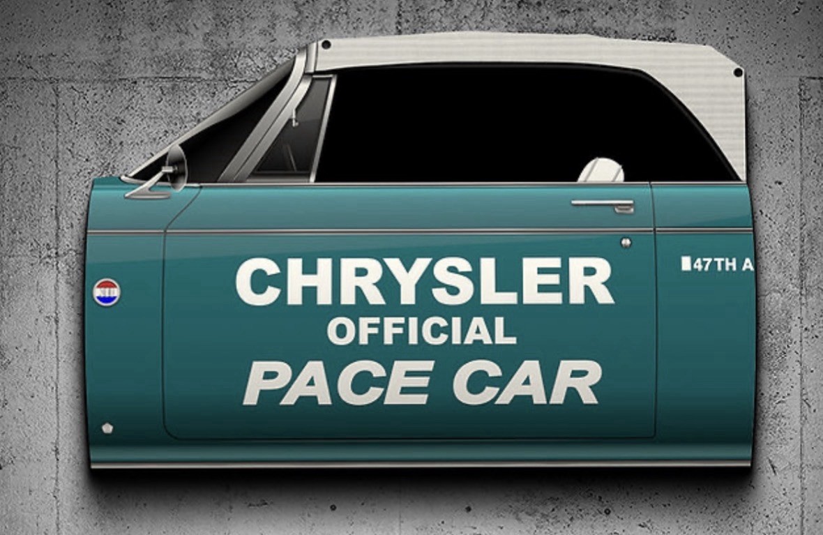 WOW 1963 Chrysler 300 Official Indy 500 Pace Car Door Style Sign