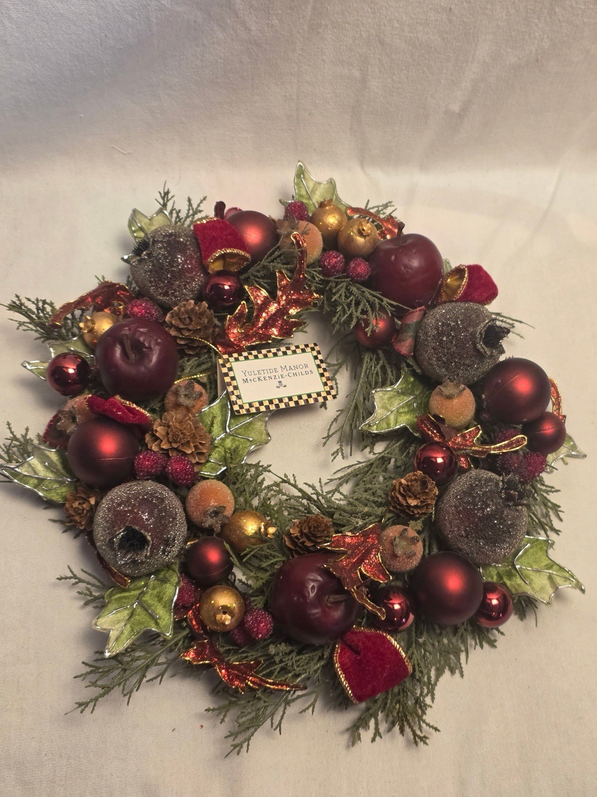 Retired Mackenzie Childs Yuletide Candle Wreath 12”