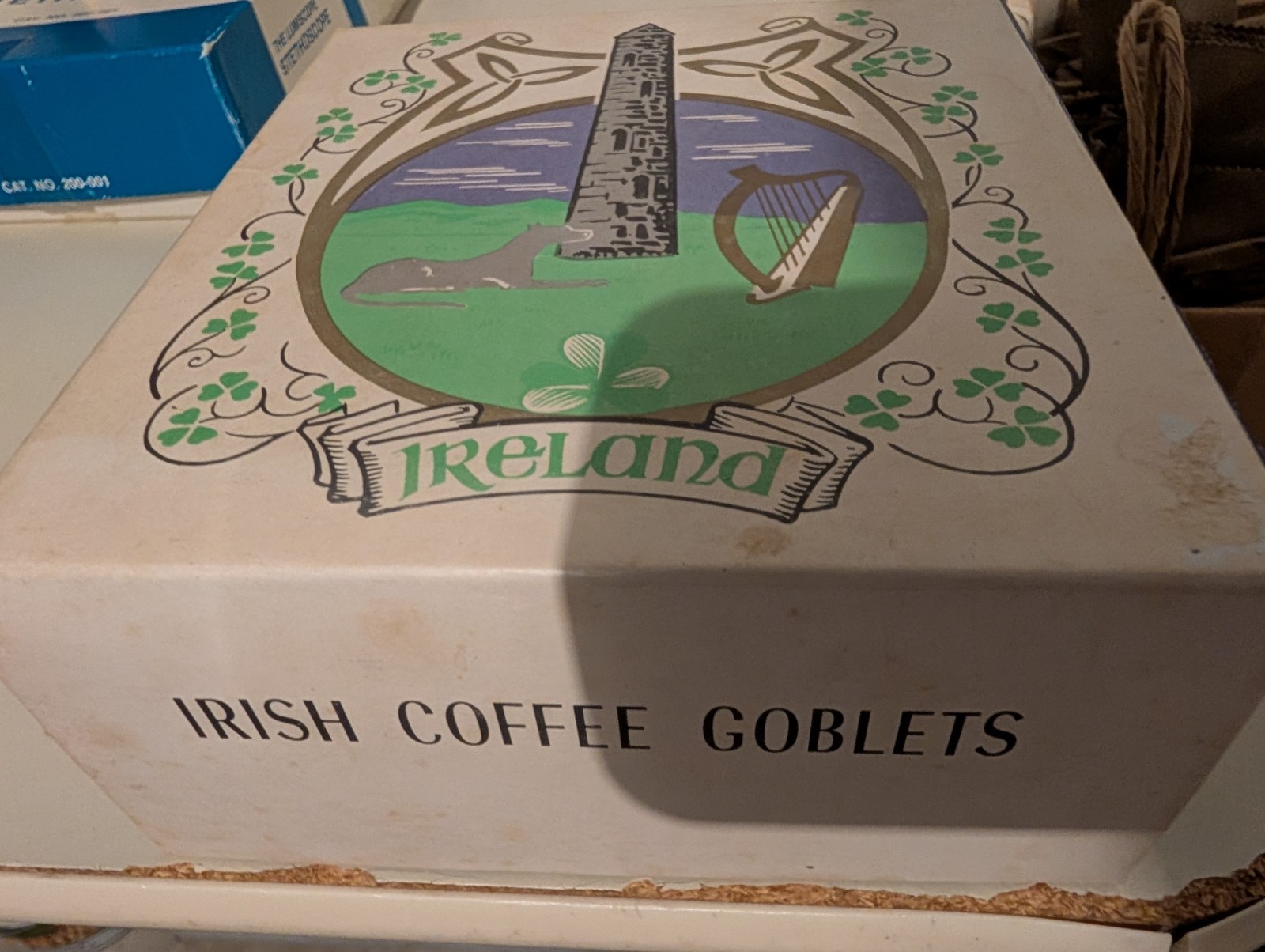 Set of 2 Vintage Collins Inglis & Co. LTD. Hand-Painted Irish Coffee Goblets