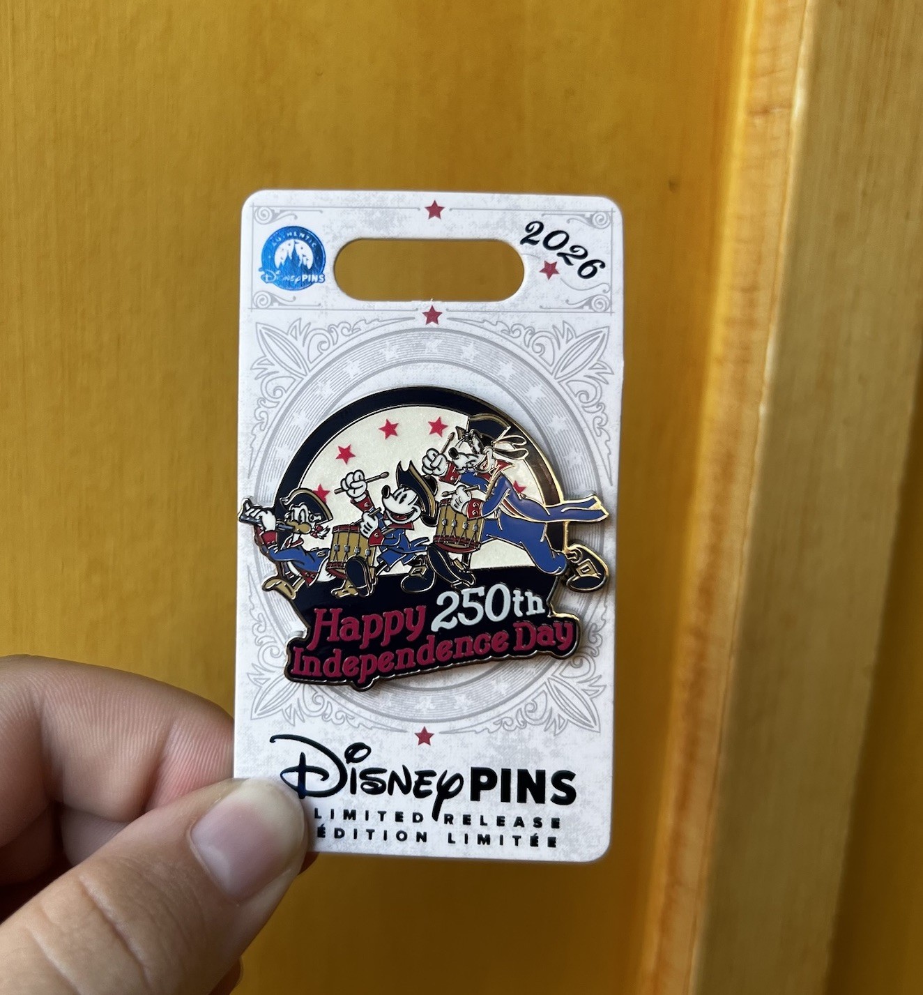 2026 Disney Parks Happy 250th Independence Day Mickey, Donald, & Goofy LR Pin 2026 Disney Parks Happy 250th Independence Day Mickey, Donald, & Goofy LR Pin