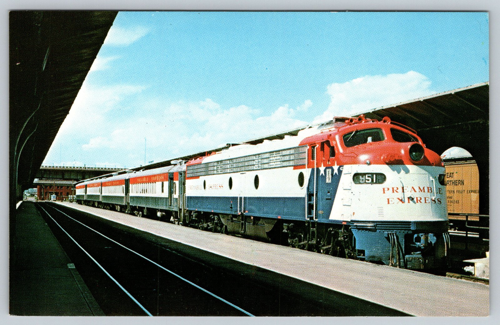 PREAMBLE EXPRESS American Freedom 951 Denver Colorado Train Locomotive Postcard