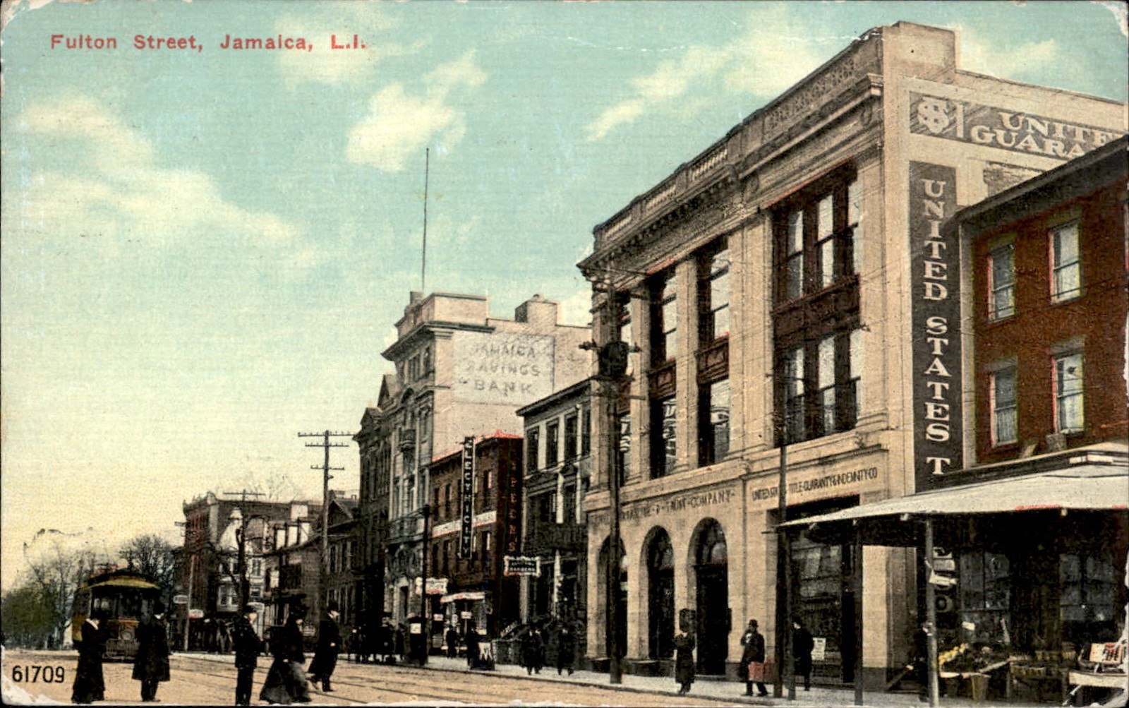 Jamaica New York NY Street Scene Fulton Street c1910s Vintage Postcard Jamaica New York NY Street Scene Fulton Street c1910s Vintage Postcard