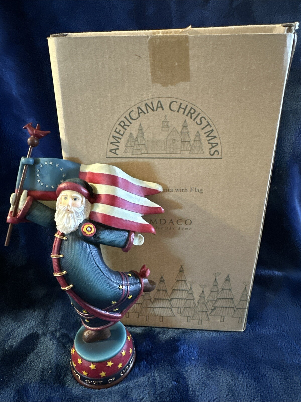American Christmas 2002 Kathy Killip Patriotic Whimsical Folk Art Santa Claus