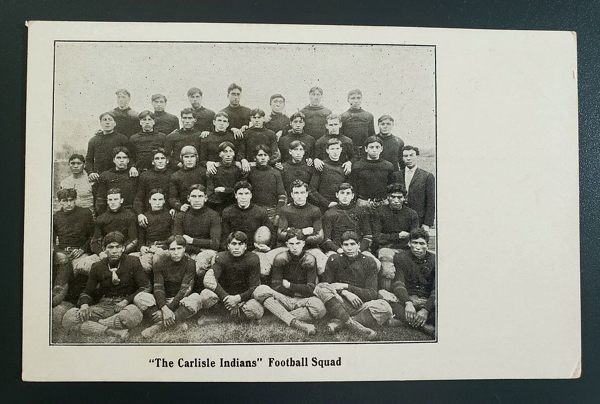 1906 Carlisle Indians Football Team Original Real Photo Postcard Historical