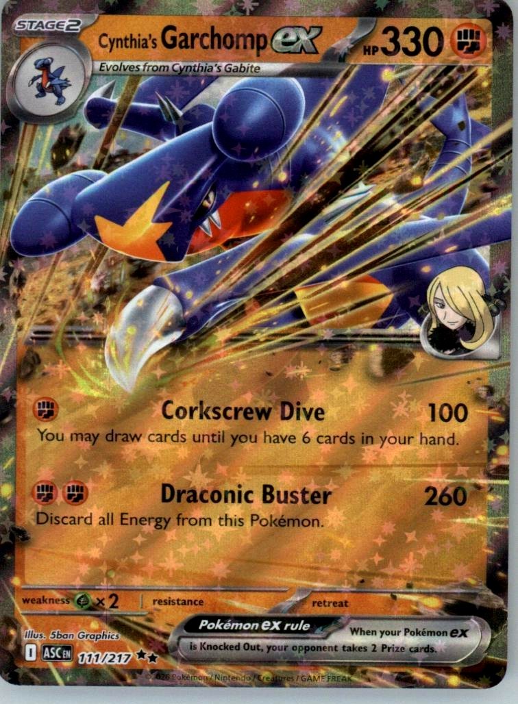 Pokémon Cynthia\'s Garchomp ex Ascended Heroes #111/217 🇺🇸